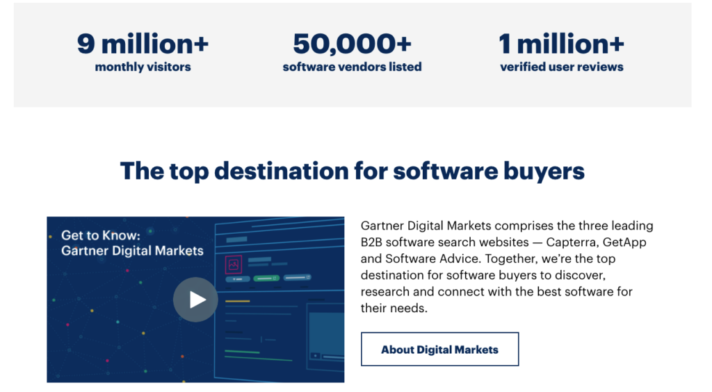 Gartner Digital Markets Software Review Sites Homepage