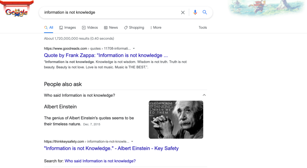 Misinformation example leads to knowledge issues