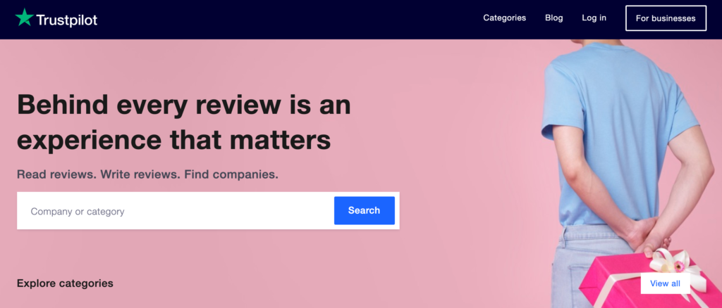 Trustpilot Software Review Site Homepage
