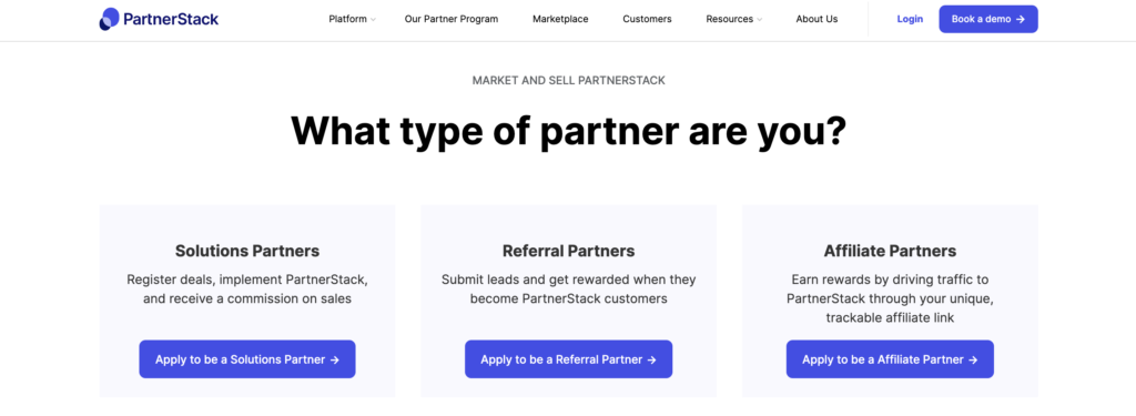 PartnerStack partner programs affiliate referral and reseller example