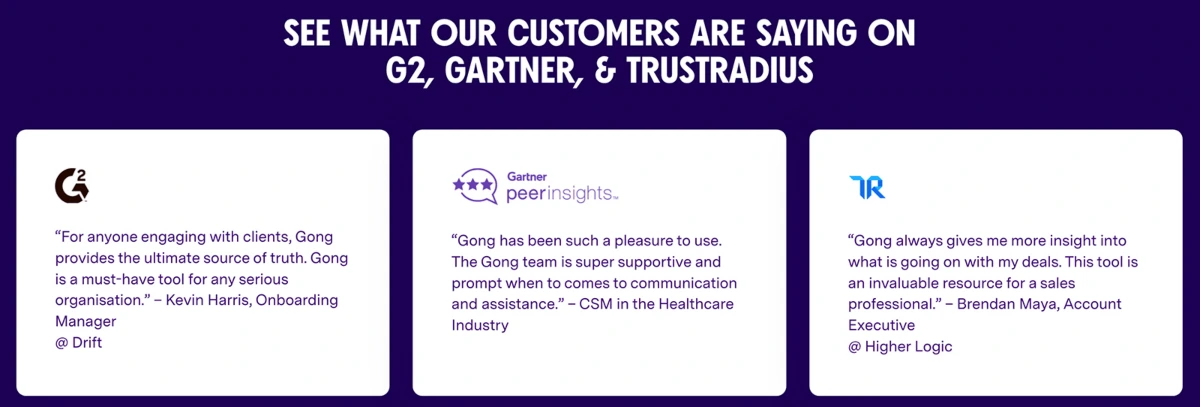 See what our custtomers are saying on G2, Gartner & Trustradius