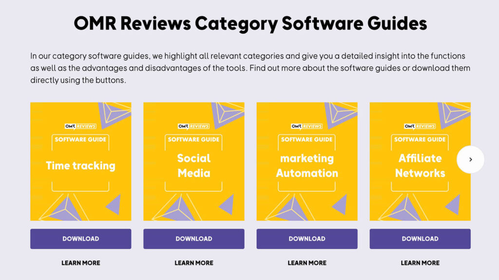 OMR Review categories