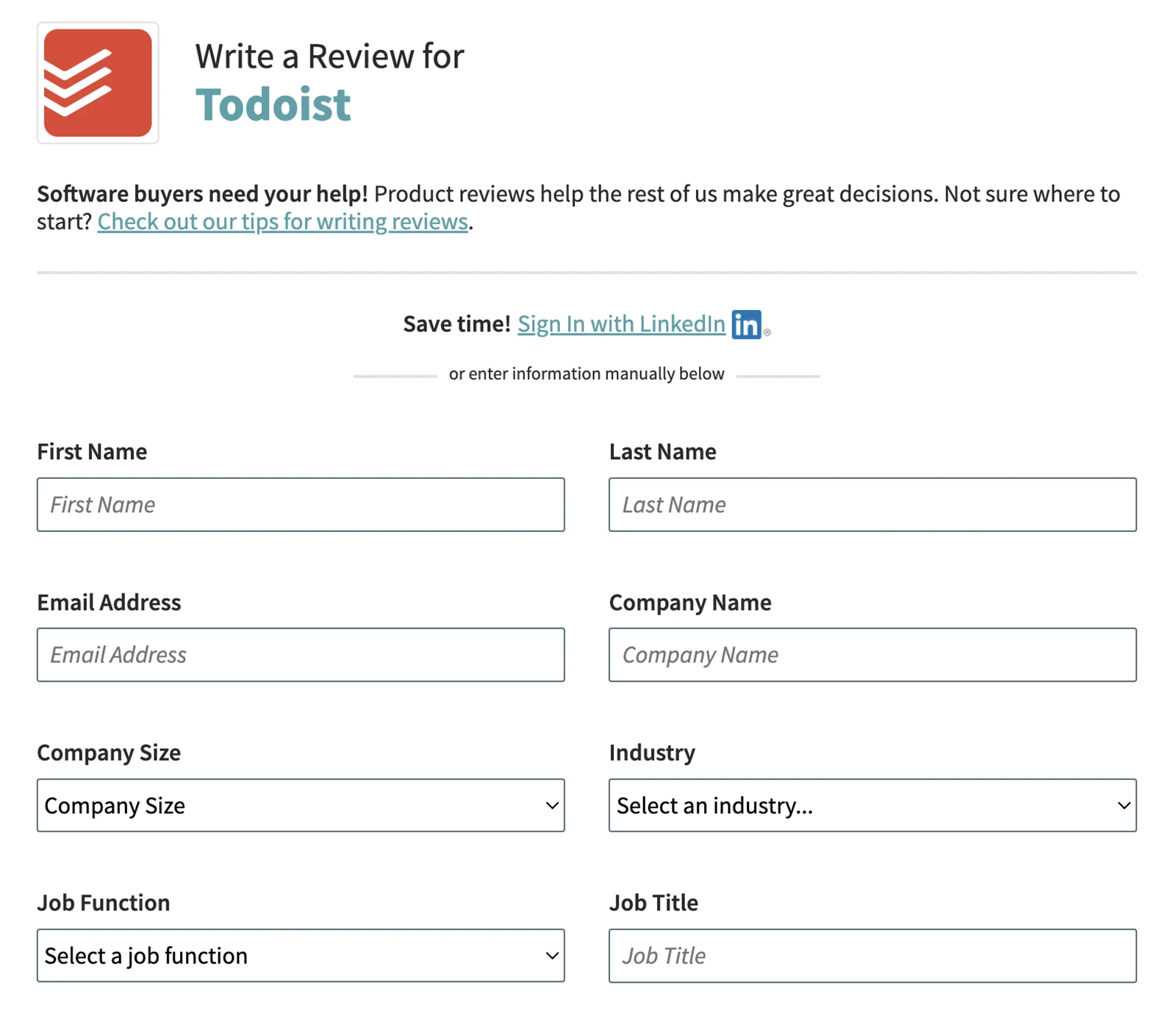 Write a Review for Todoist image