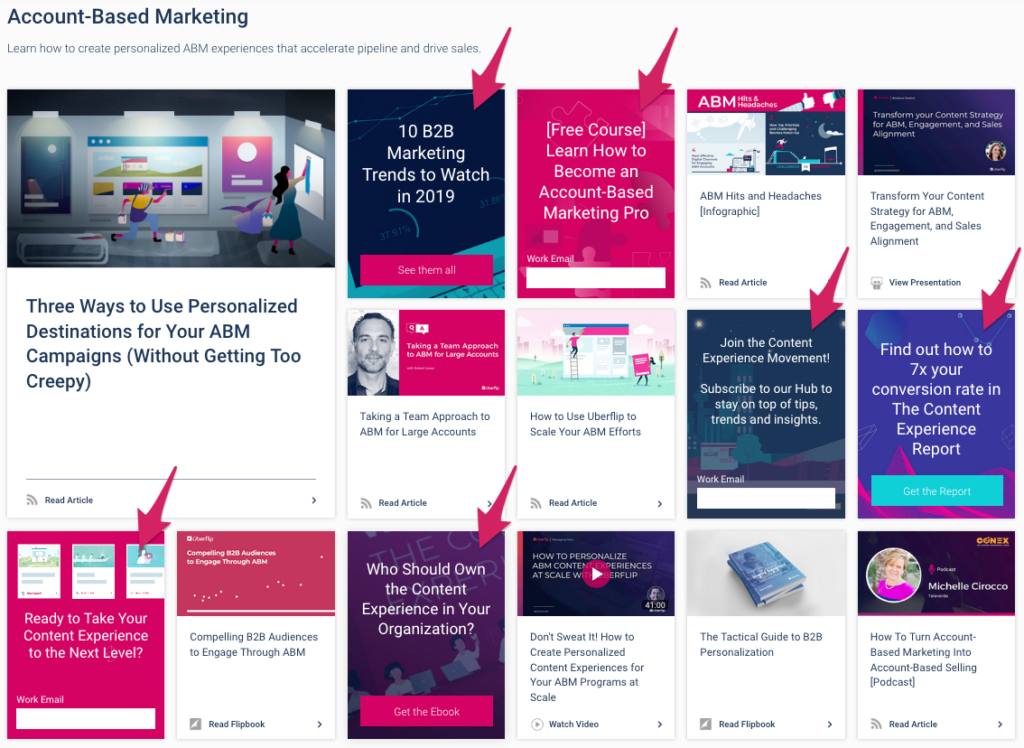 Customize CTAs for target accounts with content experience platform, Uberflip.