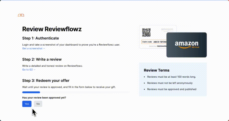 Reviewflowz dashboard showing review data analytics for SaaS companies.